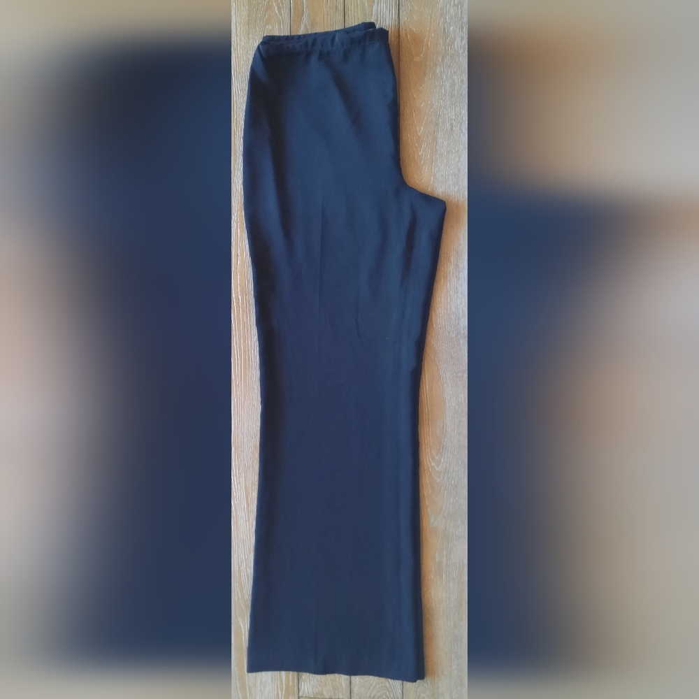 Ladies INC Black Wide Leg Dress Pants, Size 12, Black, Side Zip Up, 98% Poly